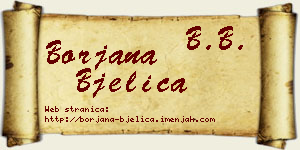 Borjana Bjelica vizit kartica